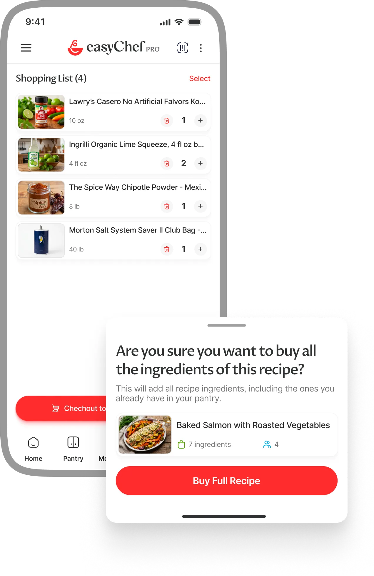 Weekly meal plan
