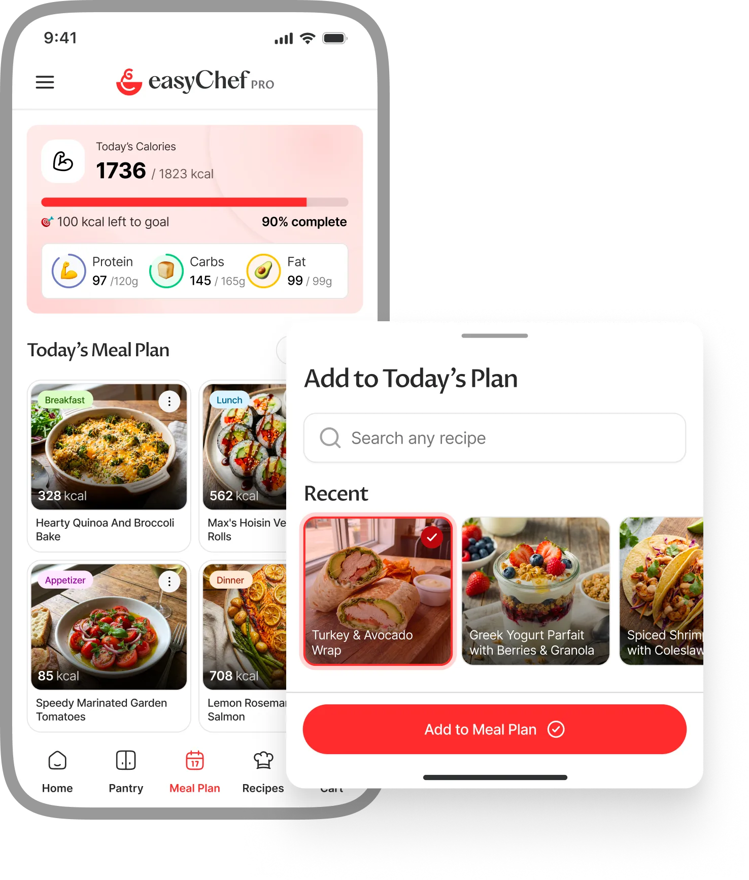 Recipe details matched to pantry